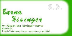 barna wisinger business card